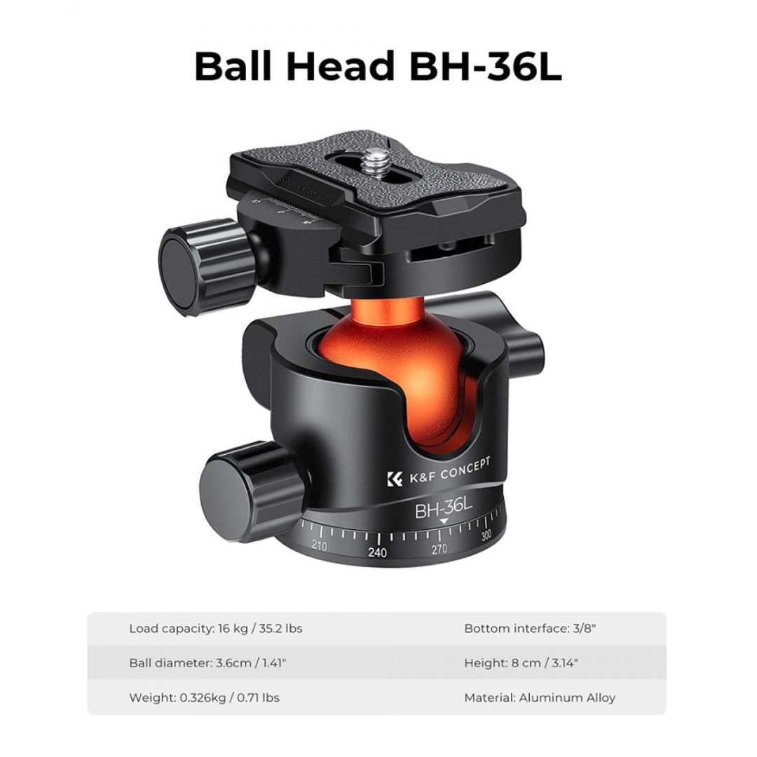 K&F Concept 36mm Metal Tripod Ball Head KF31.044V1 - 2